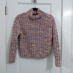 Black Tape_ Spacedyed Mock Neck Sweater - Soft Rainbow